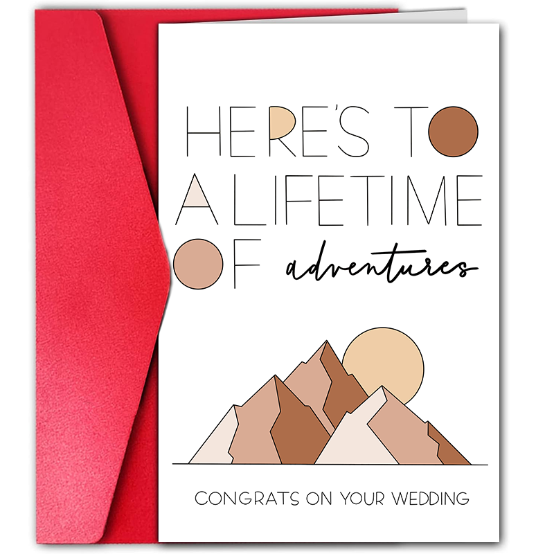 Outdoor Adventure Festival - Mountain Wedding Card, Congrats Wedding Card,