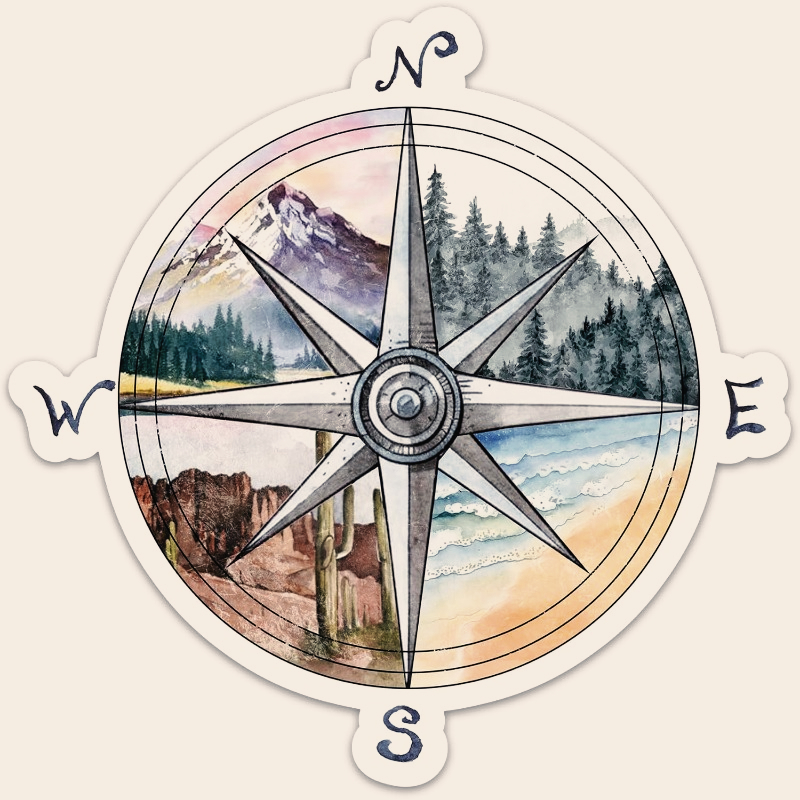 Compass Camping Sticker, Adven – обзор и цена Outdoor Adventure With Kids