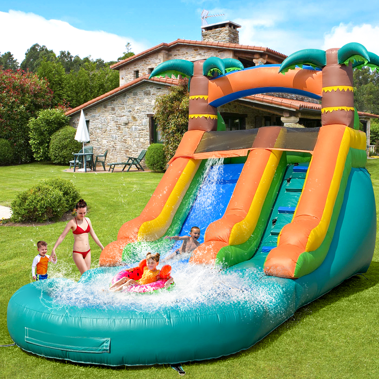 Jungle-Themed Water Slide with – обзор и цена Outdoor Adventure Recreation