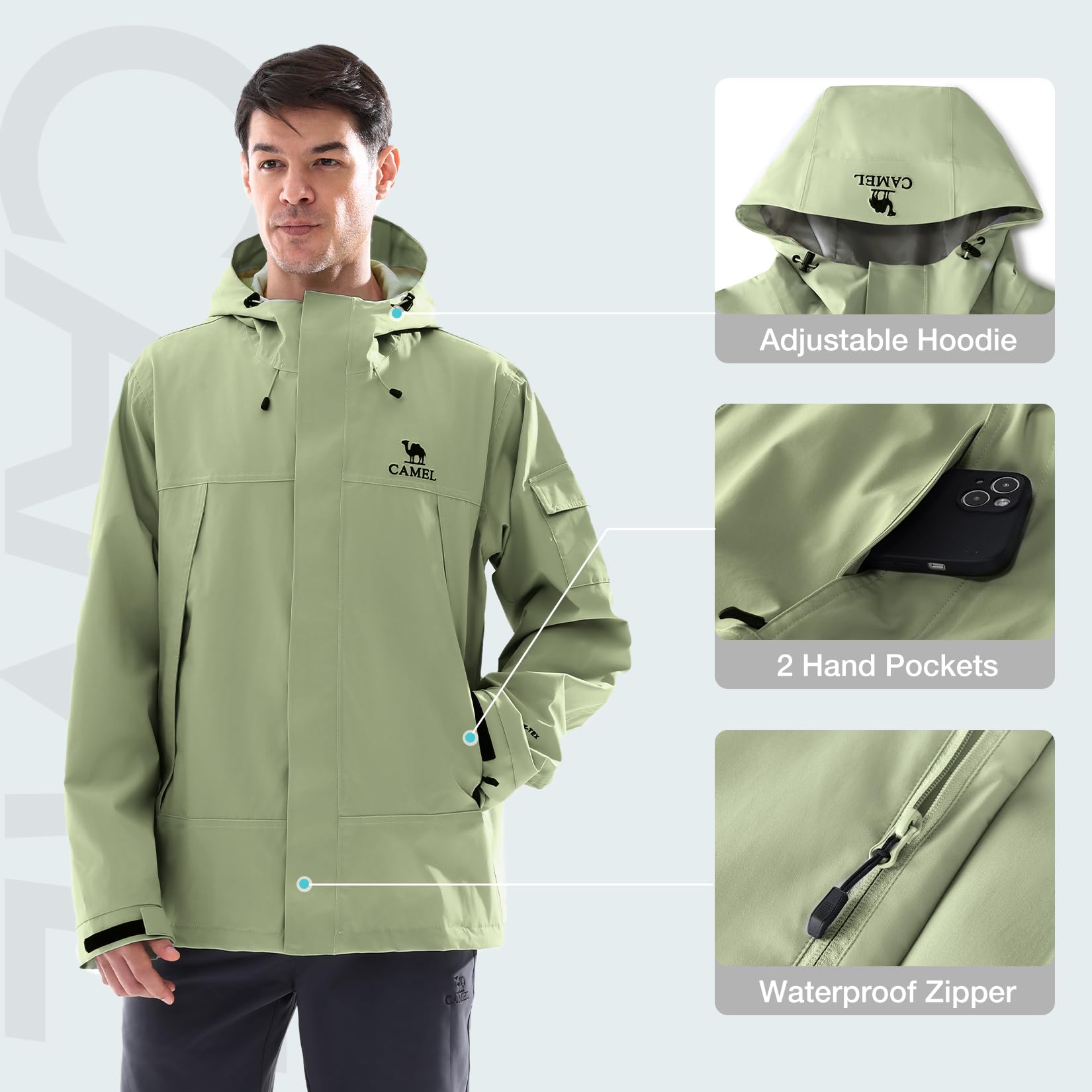 GOLDEN CAMEL Men's Rain Jacket – обзор и цена Outdoor Adventure Windbreaker